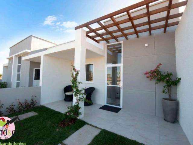 Casa em condomínio à venda de 65,08m² com 3 quartos a partir de R$ 165.000,00 na região do Aquiraz/CE