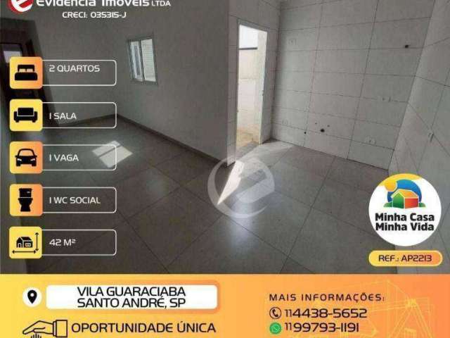 Apartamento à venda, 42 m² por R$ 259.999,00 - Vila Guaraciaba - Santo André/SP