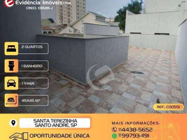 Cobertura com 2 dormitórios à venda, 90 m² por R$ 419.999,99 - Santa Teresinha - Santo André/SP