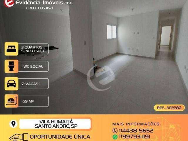Apartamento à venda, 69 m² por R$ 319.999,99 - Vila Humaitá - Santo André/SP