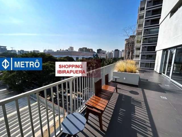 Apartamento com 1 quarto para alugar na Avenida dos Imarés, Indianópolis, São Paulo, 22 m2 por R$ 3.200