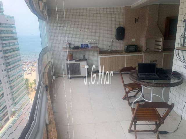 Apartamento com 3 dormitórios para alugar, 157 m² por R$ 7.500,00/mês - Canto do Forte - Praia Grande/SP
