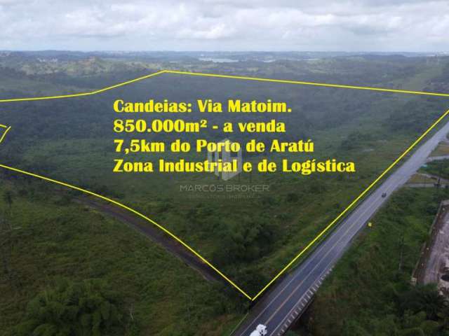 Terreno Para Industria ou Logística em Candeias. São 850.000m² em local nobre na área industrial da Cidade.