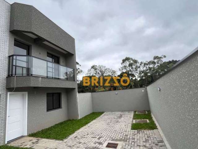 Sobrado novo com quintal, 3 dormitórios à venda, 92 m² por R$ 584.199 - Cachoeira - Curitiba/PR
