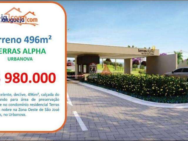 Terreno à venda, 496 m² por R$ 980.000,00 - Condomínio Residencial Alphaville I - São José dos Campos/SP