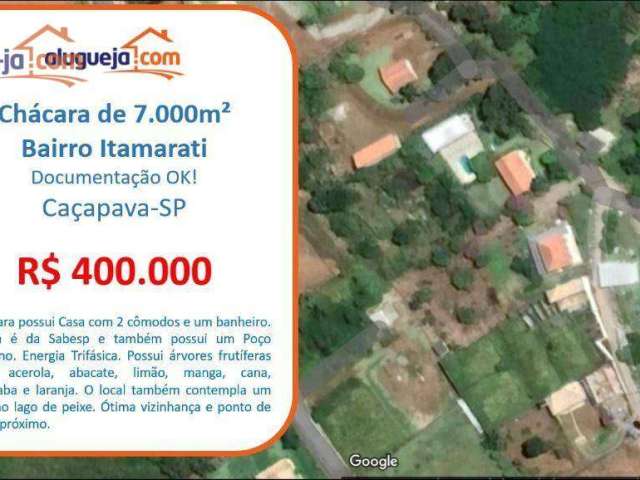 Chácara com 1 dormitório à venda, 7000 m² por R$ 400.000,00 - Chácara Itamarati - Caçapava/SP