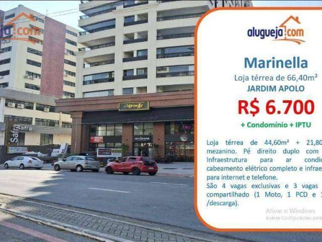Loja para alugar, 66 m² por R$ 7.415,64/mês - Jardim Apolo - São José dos Campos/SP