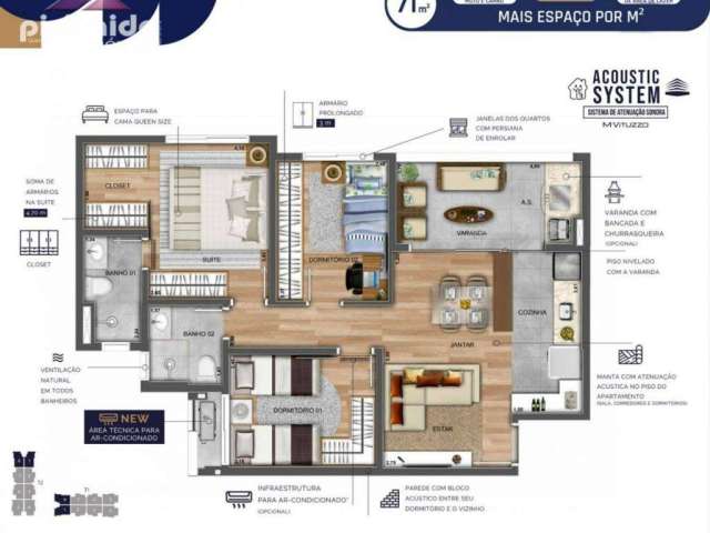 Apartamento com 3 dormitórios à venda, 71 m² por R$ 515.000,00 - Vila Industrial - São José dos Campos/SP