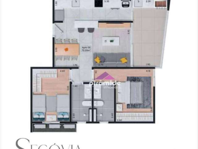 Apartamento com 2 dormitórios à venda, 72 m² por R$ 381.392,00 - Indaiá - Caraguatatuba/SP