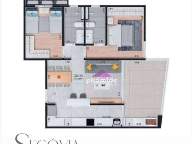 Apartamento com 2 dormitórios à venda, 75 m² por R$ 402.788,00 - Indaiá - Caraguatatuba/SP