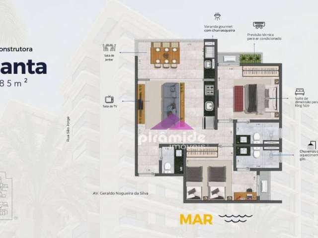 Apartamento com 2 dormitórios à venda, 62 m² por R$ 325.592,00 - Praia das Palmeiras - Caraguatatuba/SP