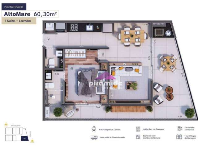 Apartamento com 1 dormitório à venda, 60 m² por R$ 498.078,00 - Tenório - Ubatuba/SP