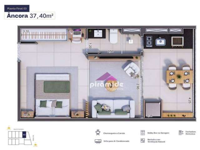 Studio com 1 dormitório à venda, 37 m² por R$ 316.030,00 - Tenório - Ubatuba/SP