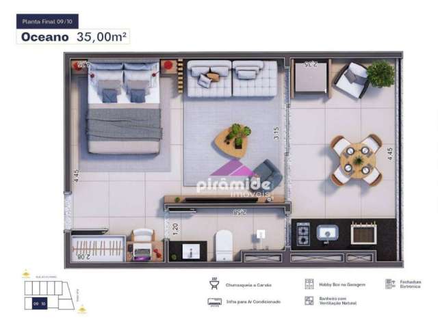 Studio com 1 dormitório à venda, 35 m² por R$ 314.300,00 - Tenório - Ubatuba/SP