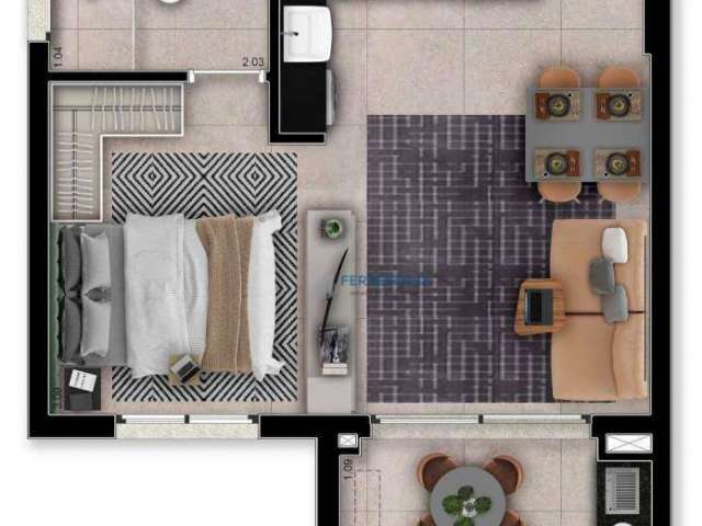 Apartamento à venda, 33 m² por R$ 391.300,00 - Jardim Esplanada - São José dos Campos/SP