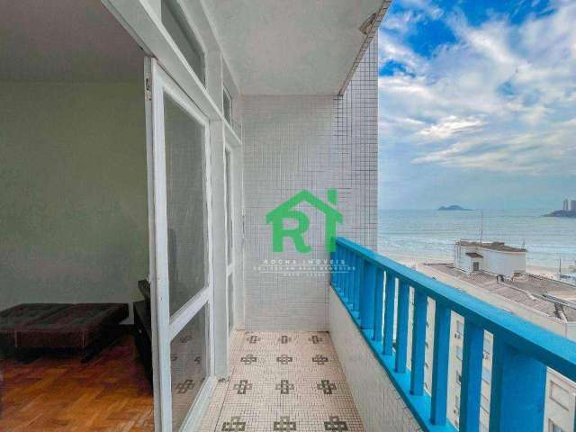 Apartamento beira mar 1 dormitório à venda, 60 m² por R$ 390.000 - Praia de Pitangueiras - Guarujá/SP