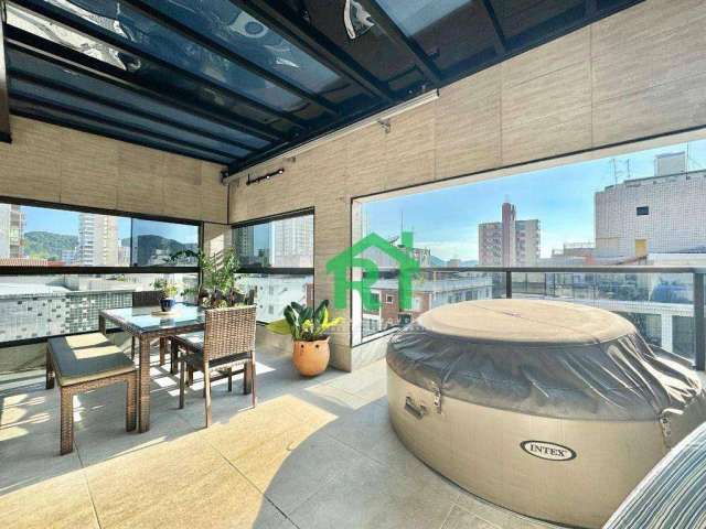Cobertura Duplex 3 dormitórios à venda, 160 m² por R$ 770.000 - Praia das Astúrias - Guarujá/SP