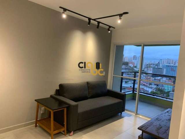 Apartamento 53 m² para locação, na Vila São Pedro,  Santo André / SP, 2 quartos, sacada 1 vaga, mobiliado