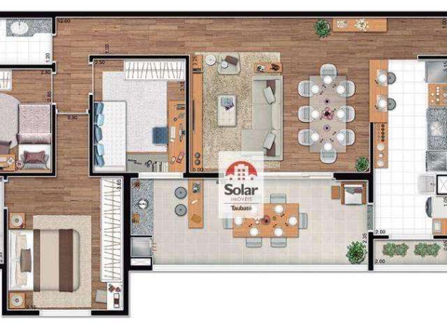 Apartamento com 3 dormitórios à venda, 106 m² por R$ 712.000,00 - Bosque Flamboyant - Taubaté/SP