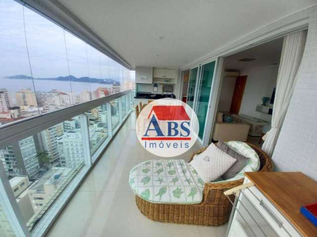 Apartamento com 3 dormitórios, 167 m² - venda por R$ 2.650.000 ou aluguel por R$ 15.000/mês - Boqueirão - Santos/SP Andar Alto Vista Mar