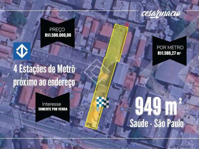 Terreno à venda na Saúde - 949,2 m²  ZEUP  -  São Paulo - SP