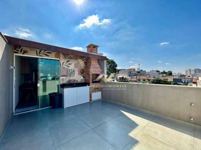 Cobertura com 3 dormitórios à venda, 110 m² por R$ 720.800,00 - Utinga - Santo André/SP