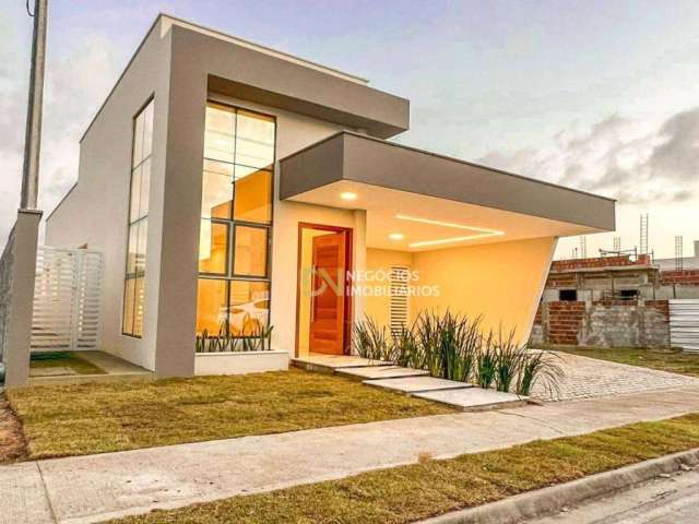 Casa em condomínio fechado com 3 dormitórios sendo 2 suítes com acabamento exclusivo à venda, 120 m² por R$ 495.000 - Cajupiranga - Parnamirim/RN