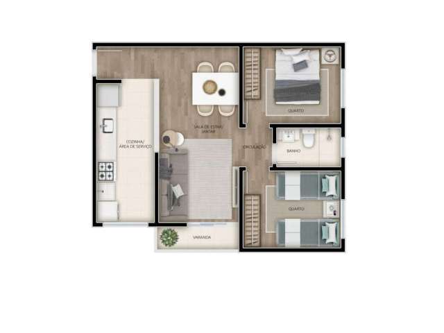 Apartamento 2 Quartos para Venda em Betim, Monte Verde, 2 dormitórios, 1 banheiro, 1 vaga