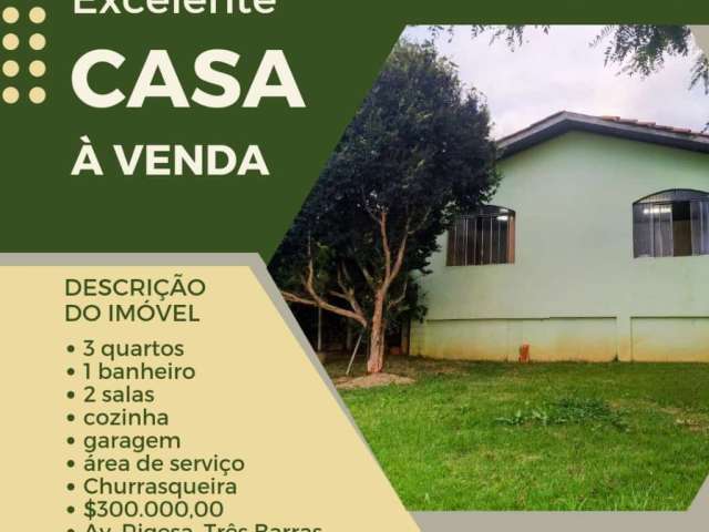 Bela casa à venda na Av. Rigesa Três Barras- SC