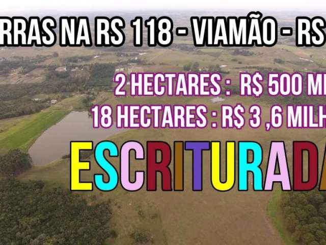 115213 sítio em viamão rs total 18 hectares - vende à partir de 2 ha - frente para rs ...