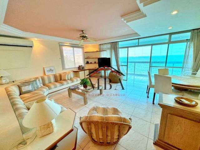 LOCAÇÃO ANUAL FRENTE MAR - Apartamento com 3 dormitórios para alugar, 154 m² por R$ 8.500/mês - Praia das Astúrias - Guarujá/SP