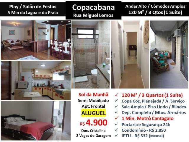 Apto Copacabana Miguel Lemos 3 quartos, suíte 2 vagas 120M²
