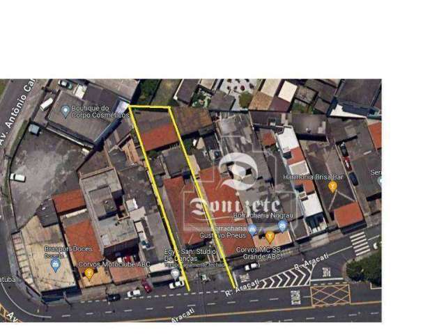 Terreno à venda, 418 m² por R$ 1.299.999,99 - Vila Curuçá - Santo André/SP