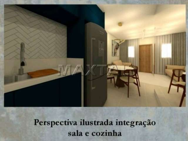 Apartamento  com 2 Quartos, 1 sala, 1 banheiro, 1 cozinha americana, com 42m² Vila Mazzei