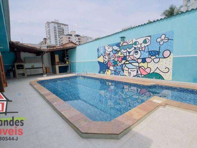 Casa isolada com piscina 3 quartos  para alugar definitivo pacote, 150 m² por R$ 9.500/mês - Canto do Forte - Praia Grande/SP