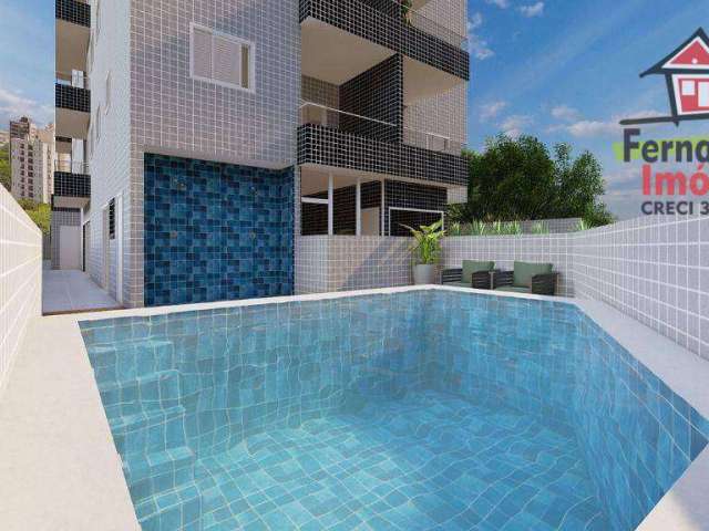 Apartamento em fase final de acabamento com 2 dormitórios à venda, 56 m² por R$ 300.000 - Mirim - Praia Grande/SP