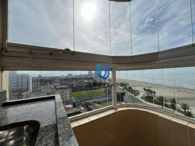 Predio Frente Mar Apartamento 1 dormitório Sacada Gourmet com Vista Mar à venda, 46 m² por R$ 315.000 - Mirim - Praia Grande/SP