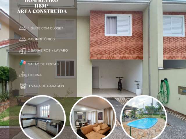 Casa em Condominio Fechado | Bom Retiro | 1 Suíte + 2 quartos | R$ 770.000,00
