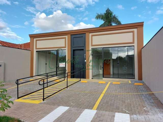 Sala nova para locação contendo banheiro com acessibilidade e vitrine, próximo ao Atacadão Santa Cruz