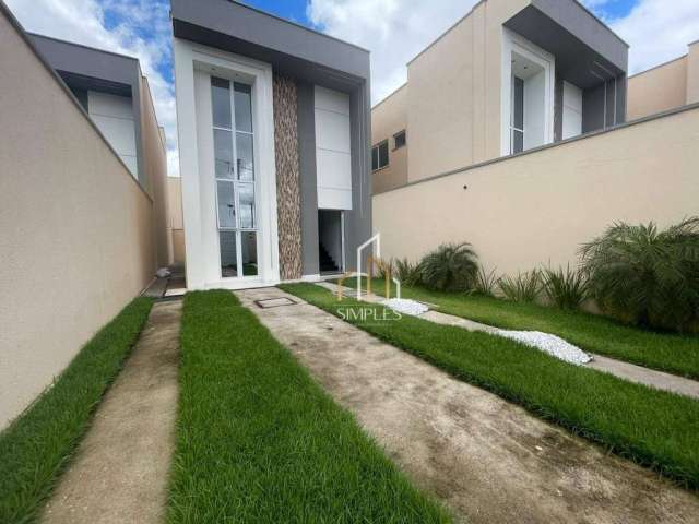 Casa Duplex com 3 Suítes, 94 m² por R$ 399.000 - Coaçu - Eusébio/CE