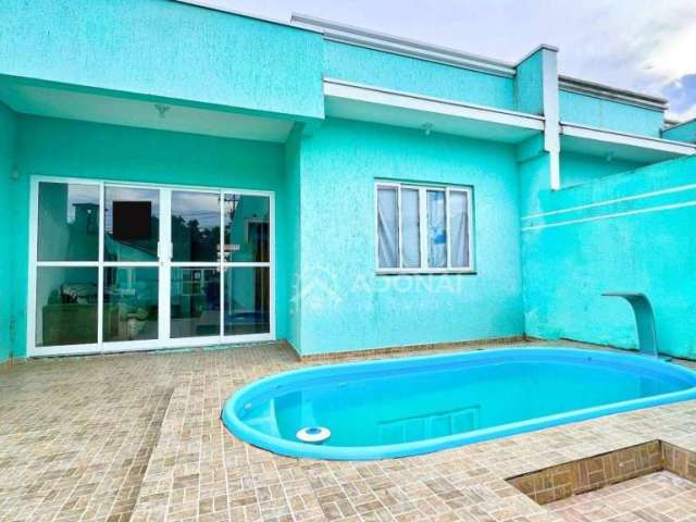 Casa com piscina, 3 dormitórios à venda, 61 m² por R$ 349.000 - Brejatuba - Guaratuba/PR