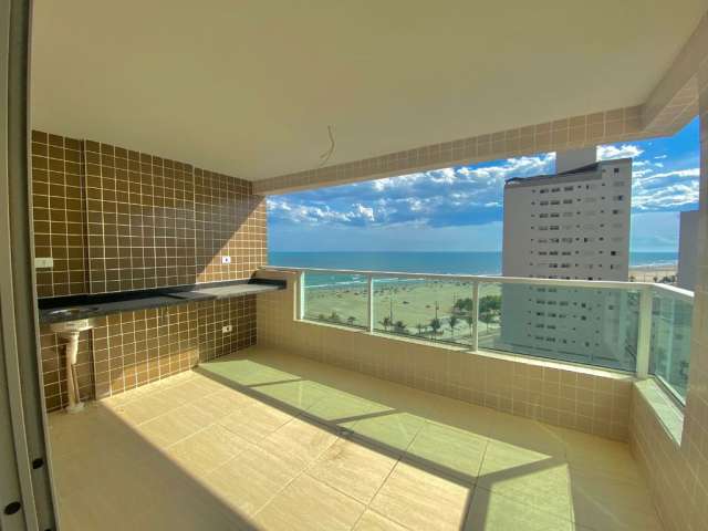 Apartamento FRENTE MAR com ampla vista do mar e varanda gourmet.