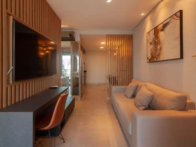 Apartamento tipo studio com 55m² mobiliado para venda no Itaim Bibi