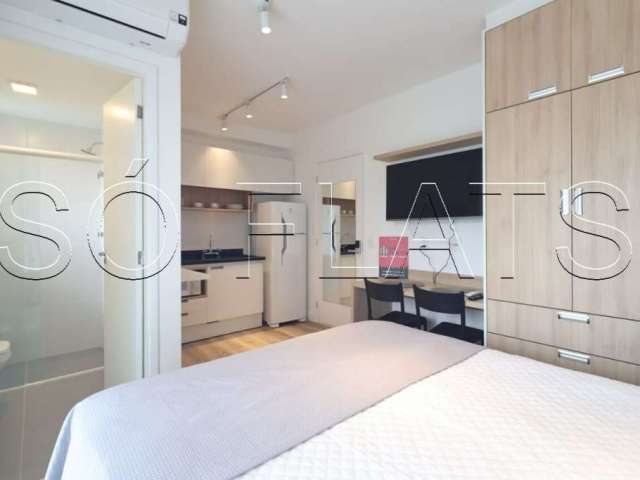 Flat estilo Studio disponível para locação no bairro de Pinheiros ele contém 24m² e 1 dorm.