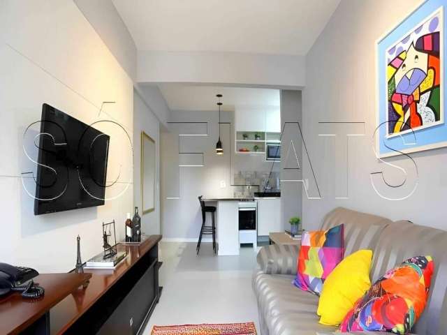 Apto São Paulo Suíte Service, flat disponível para locação com 38m², 1 dorm e 1 vaga de garagem.