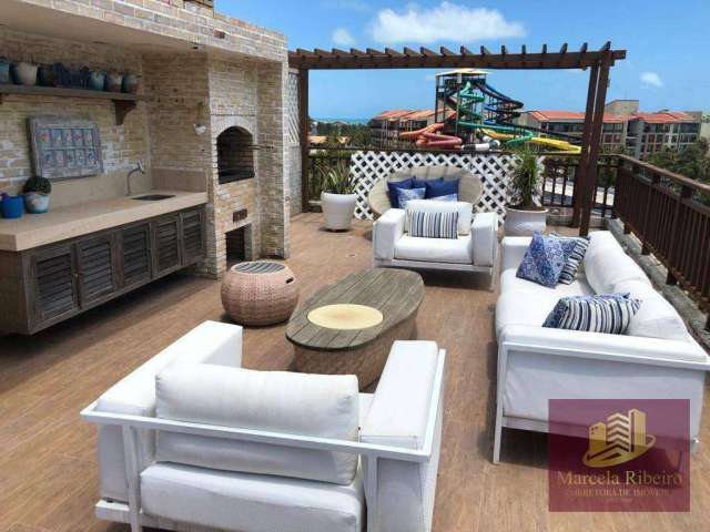 Cobertura no Beach Park Wellness Resort com 4 dormitórios à venda, 160 m² por R$ 1.400.000 - Porto das Dunas - Aquiraz/CE