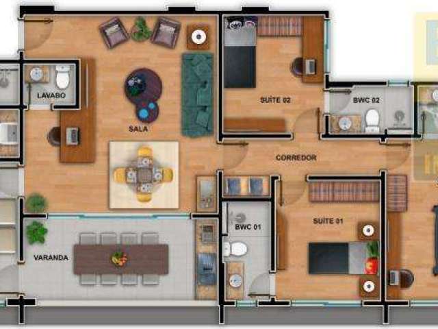 Apartamento para Venda em Natal, Capim Macio, 3 dormitórios, 3 suítes, 4 banheiros, 3 vagas