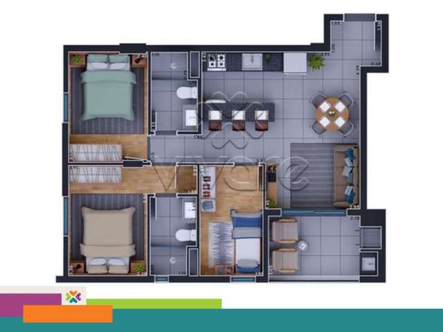 Apartamento com 3 quartos à venda na Rua Marechal Trompowski, 298, Bacacheri, Curitiba por R$ 624.769