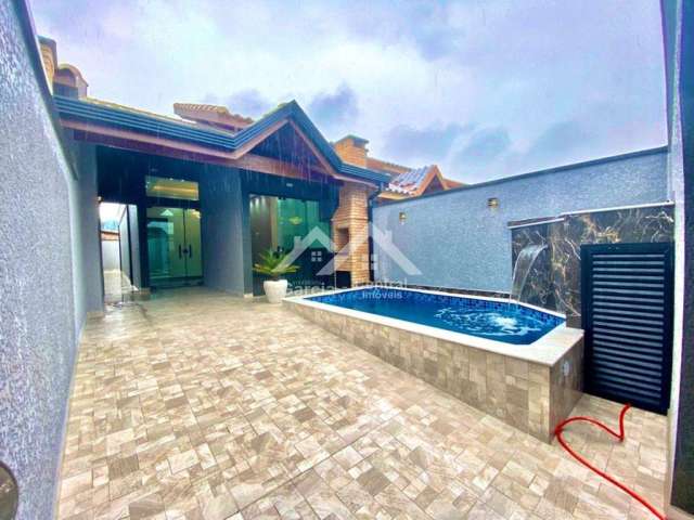 Casa nova com 2 quartos sendo 1 suíte com piscina em Peruíbe
