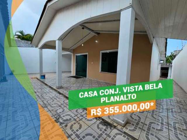 Casa 3Qts/1St c/quintal e churrasqueira Cj.Vista Bela Planalto